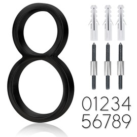 5" Stainless Steel Floating House Number, Metal Modern House Numbers, Mailbox Decor Number with Nail Kit, Coated Black, 911 Visibility Signage (8)