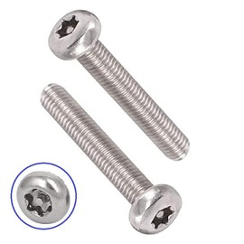 TERF® M6 X 25mm Pan Head Security Torx Machine Screws M6 (6mm) X 25mm Tamper Resistant Torx Socket Pan Head Machine Screws (Bolt) - Pack of 20