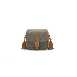 Bolsa de lona clásico para cámara DSLR/SLR, funda protectora gruesa para cámara y lente, resistente al agua, bolsa de hombro para fotografía, senderismo, disparos y viajes (verde militar)