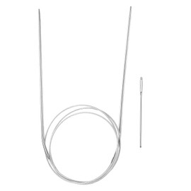 HARFINGTON Circular Knitting Needles 39.37" Stainless Steel US 1.5/2.5mm Knitting Needles 5.51" Short with Large Eye Sewing for Fast Knitting Sweater Sleeves