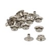 Pack of 10 Push Button Stainless Steel Top Tent Tarpaulin