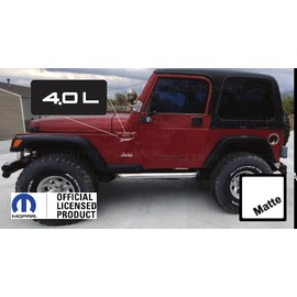 Decal Mods Fender 4.0 Side Logo Graphic fits Jeep Wrangler TJ (1997-2006) (Set of 2) SJ3Y9 White Matte