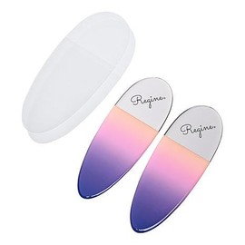 Regine Switzerland Nano Glass File Set: Professional Heavy Duty Glass Nail Files with Case Kit - Reusable Crystal Fingernail Manicure and Pedicure Tools for Men, Women, and Adults (Sunset Foot Duo)