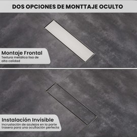 HEEDU Desagüe de Piso de Ducha de Acero Inoxidable 8.5 * 30CM, Drenaje de Ducha Lineal, Coladeras de Desagüe para Aseo, Cocina, Jardín, Piscina (Plateado)