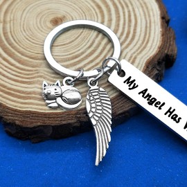 Pet Memorial Gift Sympathy Gift for Cat Lovers In Memory of Cat Keyring Cat Remembrance Gifts Loss of Cat Gift Keychain Pet Sympathy Gift for Family Friends Cat Memorial Keyring