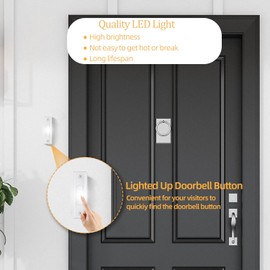 etoper Wired Doorbell Button Lighted,Replacement Door Bell Push Buttons LED Door Chime,White Simple Doorbell Buttons for Homes