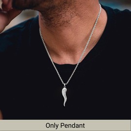 Diamond2Deal Sterling Silver Rhodium-plated Italian Horn Pendant