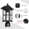 Diyel Solar Outdoor Post Light Fixture, Dusk to Dawn Exterior