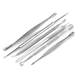 6-Piece Stainless Steel Comedone Squeezer Set Blackhead Remover