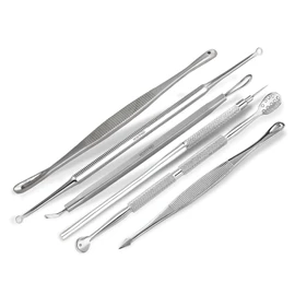 6-Piece Stainless Steel Comedone Squeezer Set Blackhead Remover
