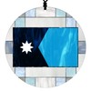 Minnesota Christmas Ornament - Faux Stained Glass Design Effect Featuring