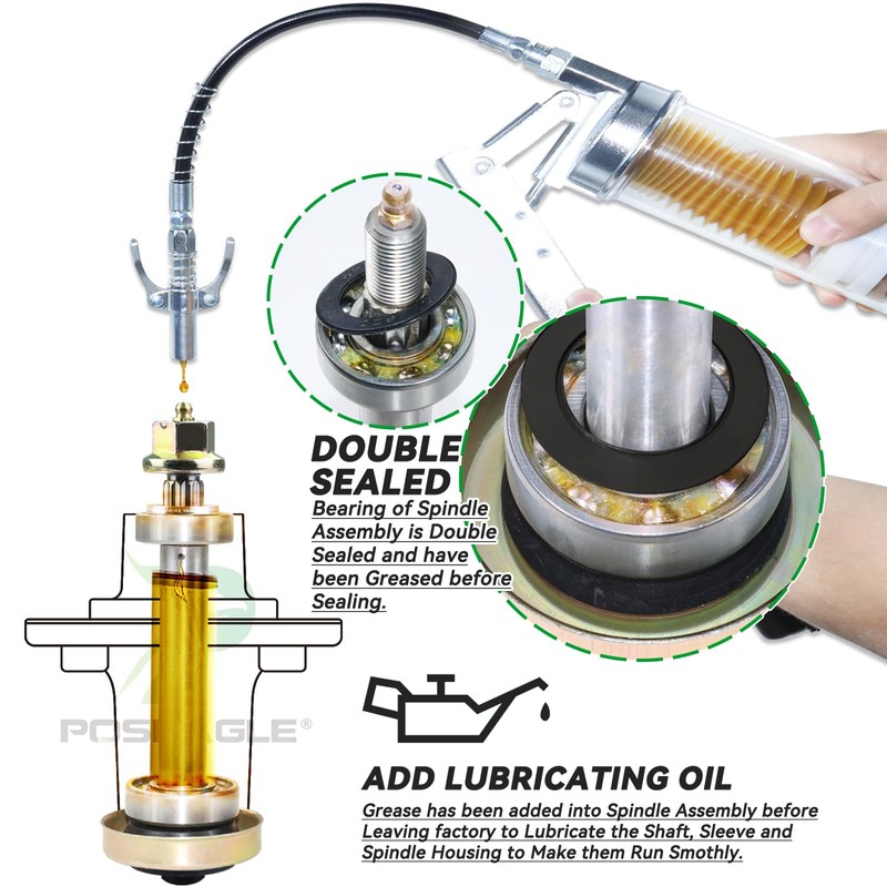 POSEAGLE Pre-Greased 539112170 Spindle Assembly with 532153535 Spindle Pulley for