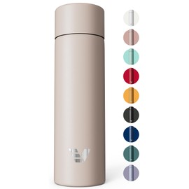 Ever Vessel Mini Stainless Steel Water Bottle 14oz - Non-insulated | Designed for Bags | Slim, Ultra Lightweight & Stylish – Desert Beige