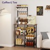 SWTYMIKI Bakers Rack with Storage - Coffee Bar Cabinet with