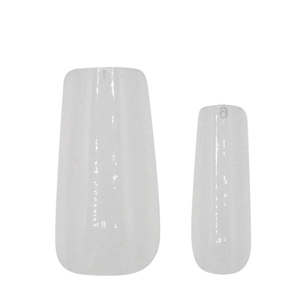Full Cover Nail Tip -Medium Square Clear (500pcs)