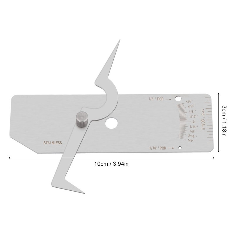1pc Precision Stainless Steel Weld Gauge Undercut Depth Gage Measuring