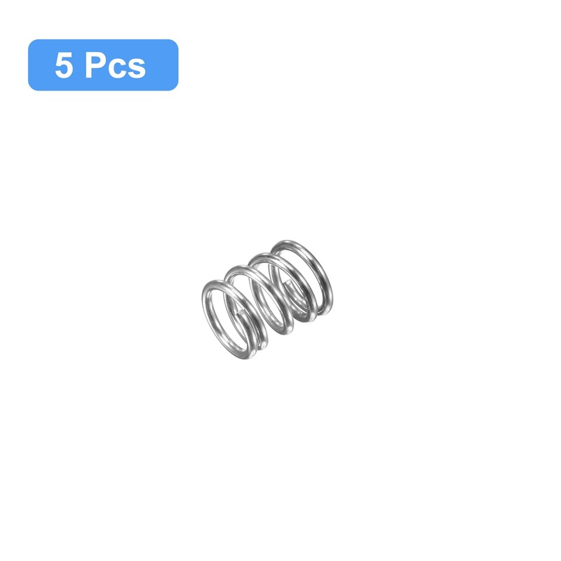 sourcing map Compression Spring, 5Pcs 304 Stainless Steel, 8mm OD,