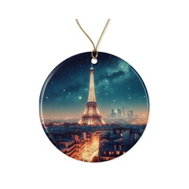 YmeerGifts Ornament Old Paris France Eiffel Tower - Christmas Tree Holiday Ornament - Printed on Both Sides