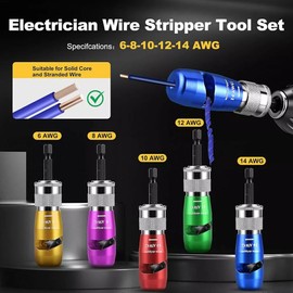 MM Electronicles Wire Stripper For Drill Wire Stripping Twisting Tool Upgrade Electrical W/ Case