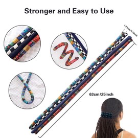 Spiral Lock Hair Tie Dreadlock Accessories Dreadlock Hair Scrunchie for Women and Men Ponytail Holder Colourful Bendable Hair Ties Long Dreads Thick Curly Hair Holder (Starry Night)