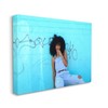 Stupell Industries Glam Female Fashion Pose Graffiti Blue Bricks Canvas
