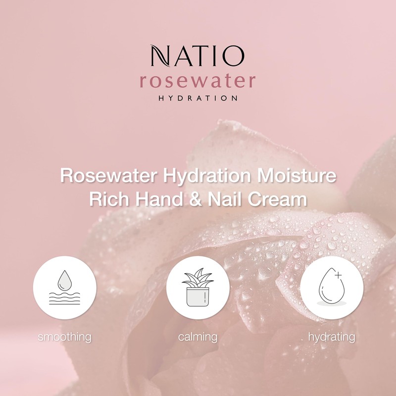 Natio Australia Rosewater Hydration Moisture Rich Hand and Nail Cream,