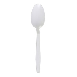 Boardwalk Heavyweight Polypropylene Cutlery, Teaspoon, White, 1000/Carton