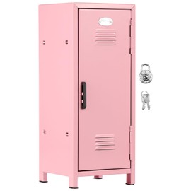 bigjvbfv Mini Locker with Lock and Key, Rustproof Metal Small Locker, Lockbox Desktop Storage Organizer,Practical Mini Storage Locker with Compartments for Desktop Girls Boys (Rose)