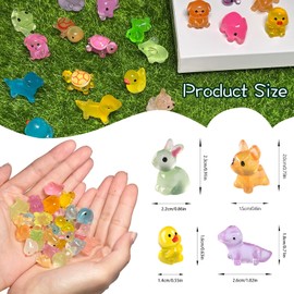 100pcs Mini Resin Animals, Mini Resin Figures for Fairy Garden Miniature Dollhouse Accessories Hide Crafts Decor Tiny Plastic Animals for Aquarium Toys Miniature Figurines