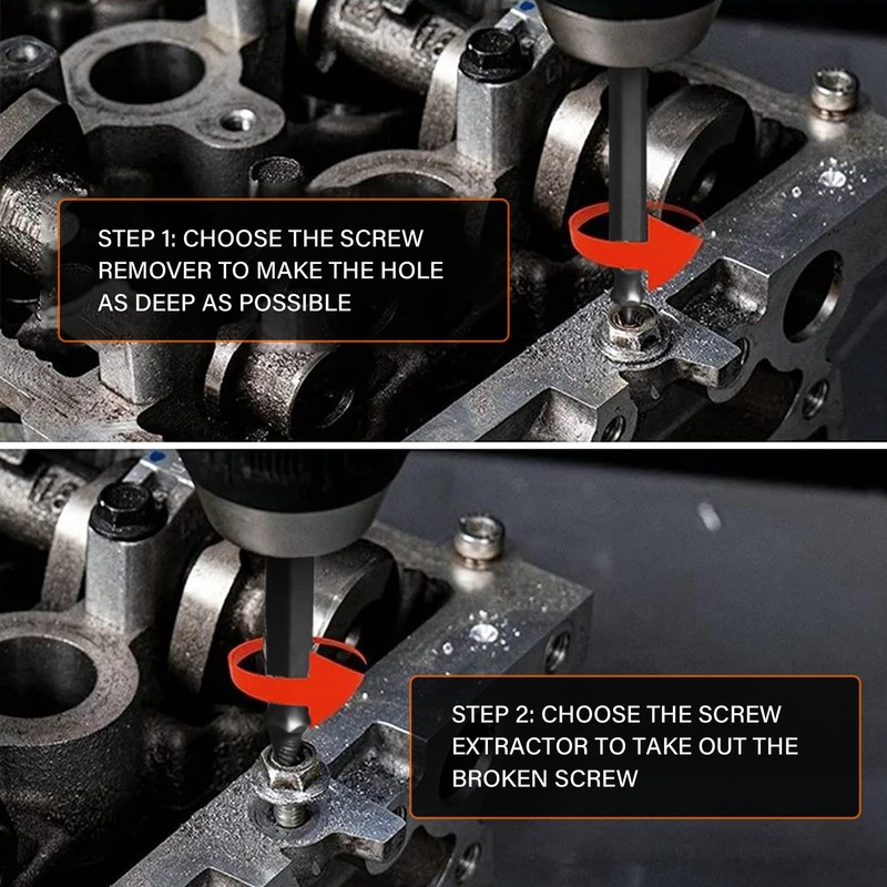 KENDO Damaged Screw Extractor Set - Remover for Stripped Screws