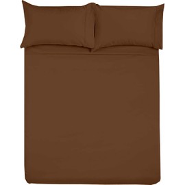 Shreem Linen Microfiber RV Sheet Sets, 60x80 Camper Queen, Chocolate Solid - Fits Mattresses up to 8 Inches Deep, 4 Piece RV Bed Sheets for Campers, Motorhomes, and Travel Trailers
