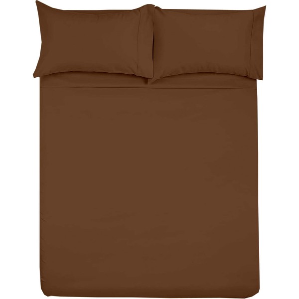 Shreem Linen Microfiber RV Sheet Sets, 60x80 Camper Queen, Chocolate
