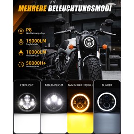 CO LIGHT 7 Inch LED Headlight Motorcycle, 7 Inch Round LED Auxiliary Headlight 80 W E9