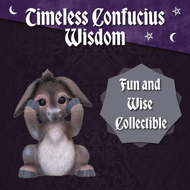 Nemesis Now Three Wise Donkeys 11cm, Resin, Grey, Donkey Figurine