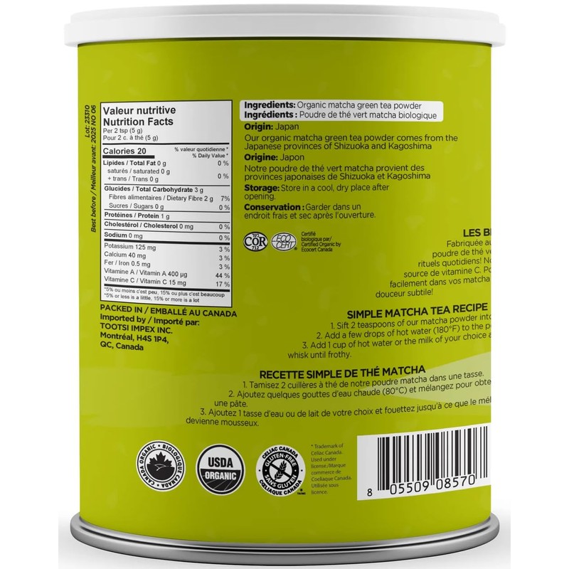 250gr. Matcha Green Tea. Organic. from Japan. (8,8oz)