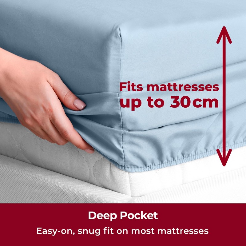 Mellanni Double Fitted Sheet Deep Fit 30 Cm - All