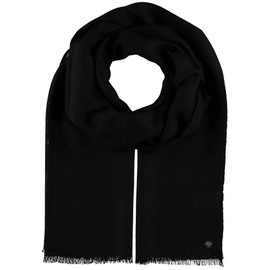 FRAAS Women's Scarf 70 x 190 cm - Fashionable Wool Fringe Stole - Perfect for Any Outfit, black