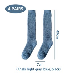 CQQNIU 4 Pairs Of Coral Velvet Calf Socks, Warm Stockings, Home Floor Socks, Soft Elastic Women'S Socks, Comfortable Warm Socks
