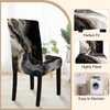 FOREVER QUEEN Black Gold Marble Chair Covers Set of 6,
