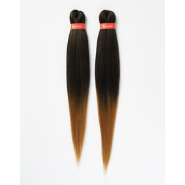 Xpression Pre-Stretched Braiding Hair - 100% Kanekalon, Itch-Free, Lightweight, Hot Water Set, 46" - 160g. (XP_PS_T1B/27)