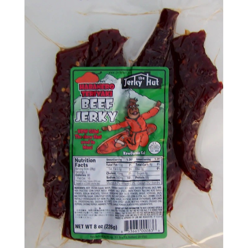 Jerky Hut Habanero Teriyaki Jerky 8oz Jerky Hut