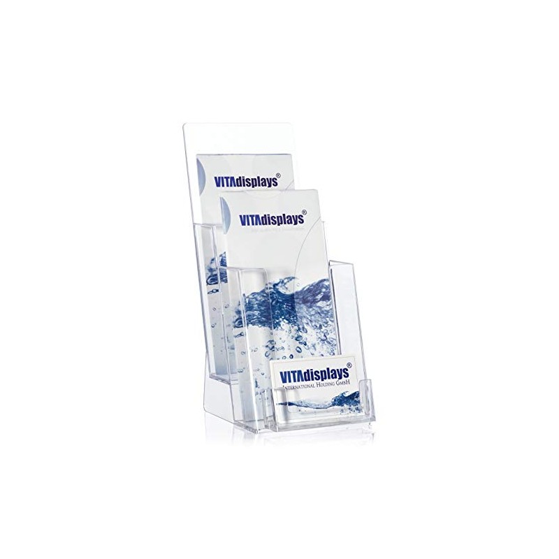 Brochure Stand in DIN Long Flyer Format with 2 Shelves