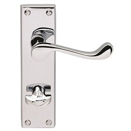Carlisle Brass Victorian Scroll Lever On Backplate - Bathroom 57mm c/c - Polished Chrome - Includes a pair of handles & fixings