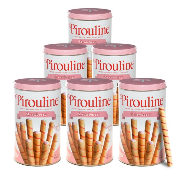 Pirouline Rolled Wafers – Strawberry – Rolled Wafer Sticks, Crème