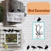 4 Pcs Crow Acrylic Bird Sculpture Bird Silhouette Garden Art