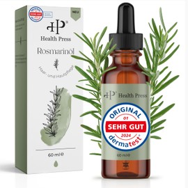 Health Press® Rosmarinöl 60ml – Haar-& Hautpflege – Rosmarin Öl für Haarwachstum – Rosmarinöl Haare & Kopfhaut – Haaröl bei Haarausfall – Rosemary Oil for Hair – Hair Growth Oil – Natürliche Pflege