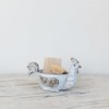 Creative Co-Op Stoneware Chicken Shaped Sponge Holder/Soap Dish with Reactive