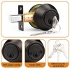 Probrico Oil Rubbed Bronze Round Double Cylinder Deadbolt Lock, Keyed