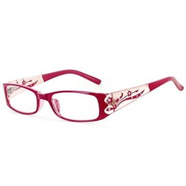 Aloha Eyewear Women's Tiffany's Garden Rectangular Floral Reading Glasses (Deep Pink +1.25)