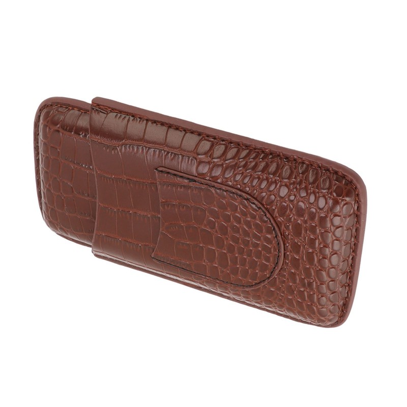 Cigar Holder Case Artificial Leather Portable Durable Elegant 3 Finger